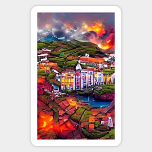 Colorful village Sticker